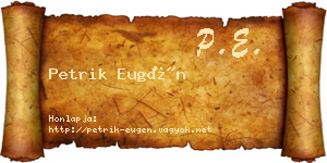 Petrik Eugén névjegykártya